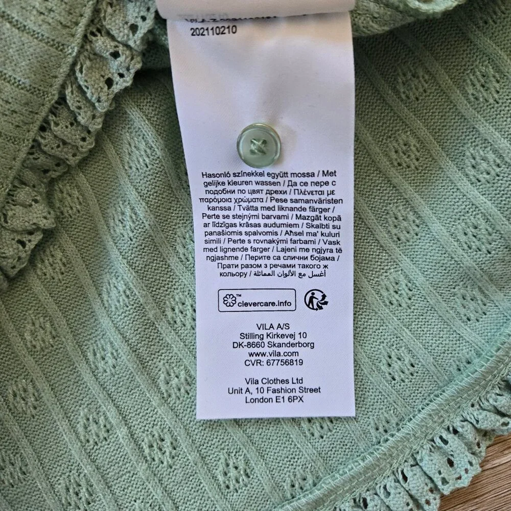 Vila Visima Button-Up Knit Cardigan Light Green Size XS Amsterdam, Europe. NWOT